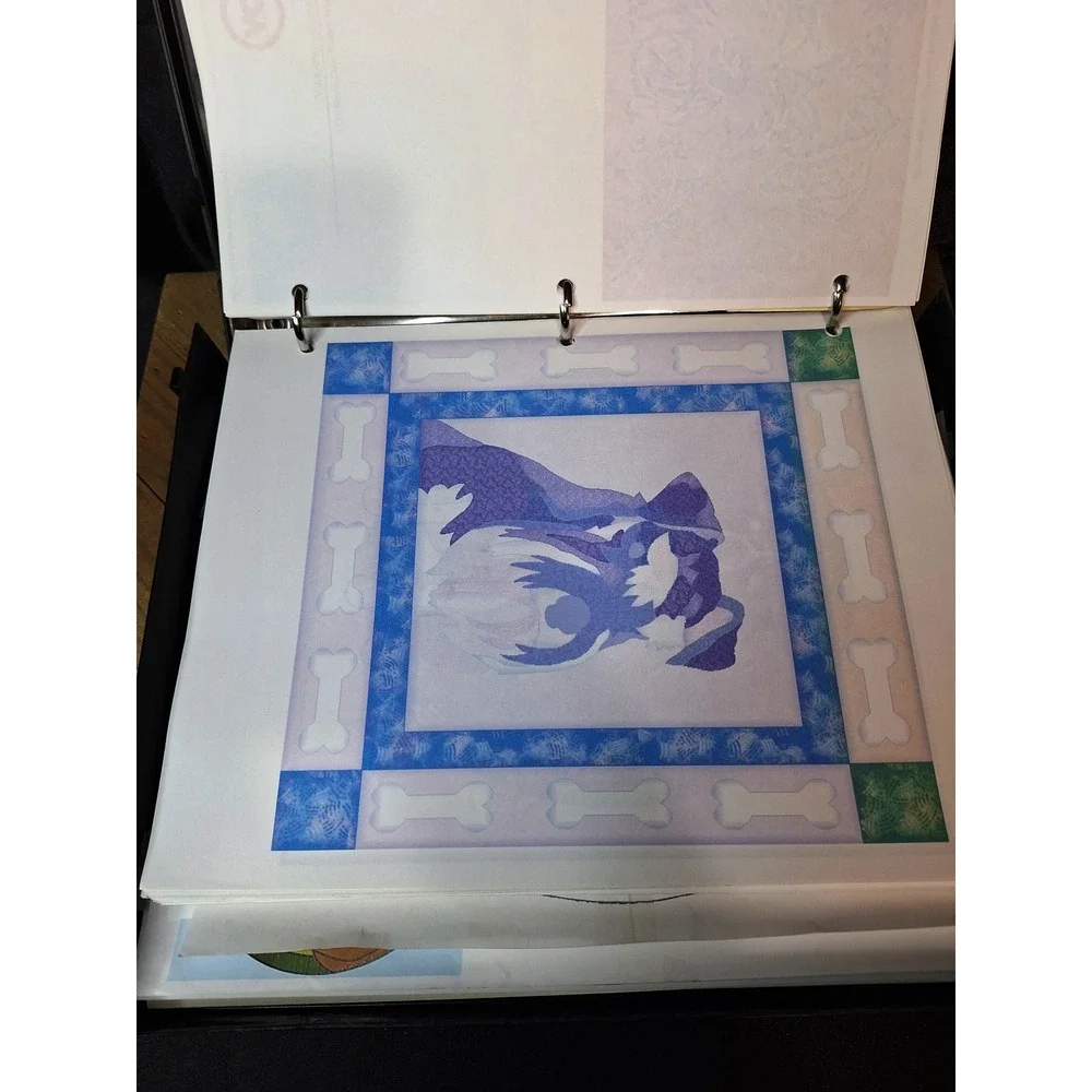Vintage Dog Quilt & Stained Glass Pattern Collection Binder Afghan Poodle More